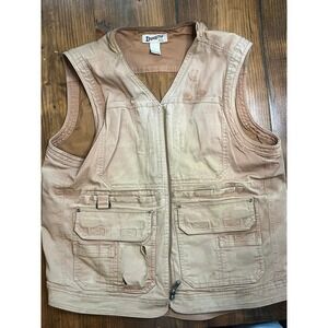 Duluth Trading Co Mens Tan Utility Vest Size L Multi Pocket Work Outdoor